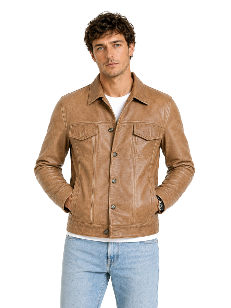 CHAQUETA DE CUERO CRAIG BEIGE