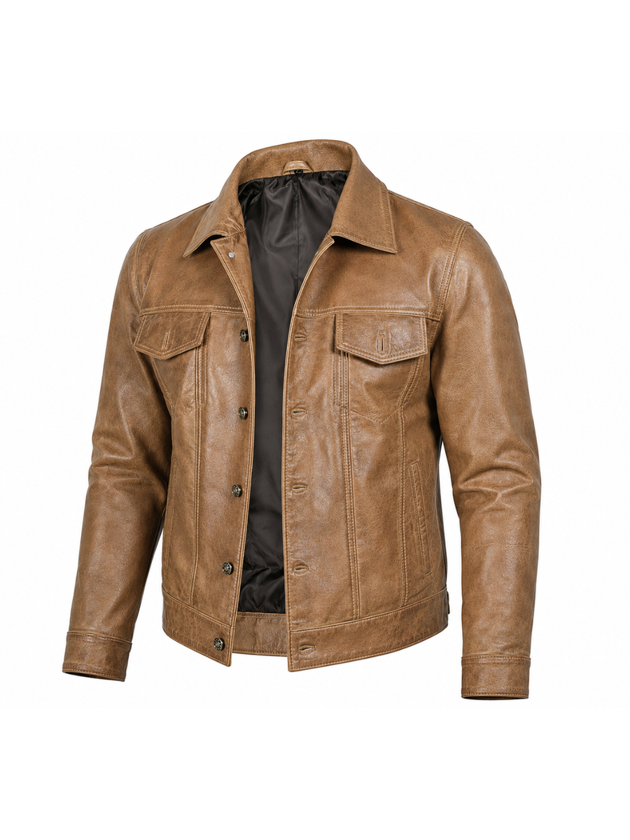 CHAQUETA DE CUERO CRAIG BEIGE