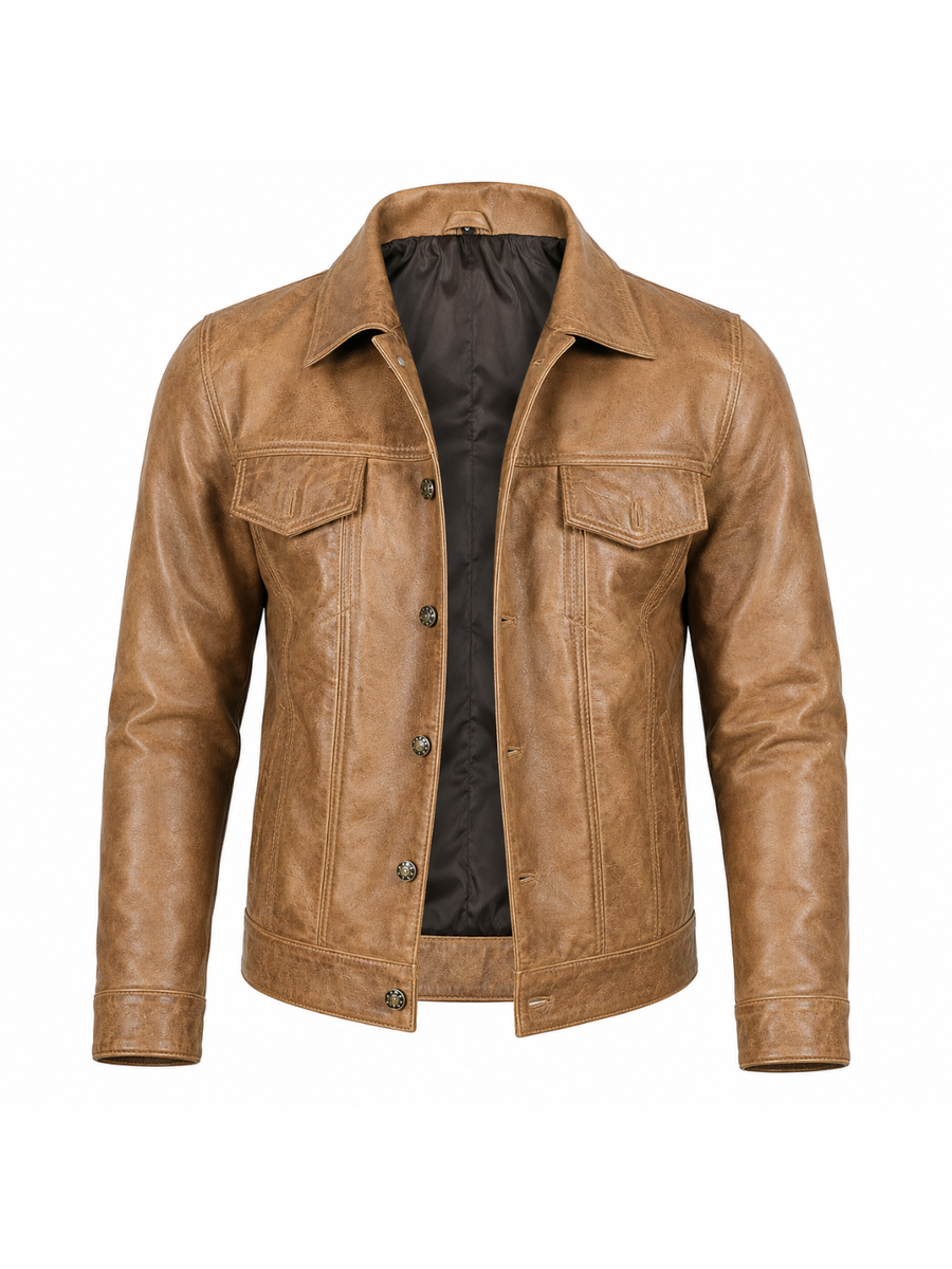 CHAQUETA DE CUERO CRAIG BEIGE