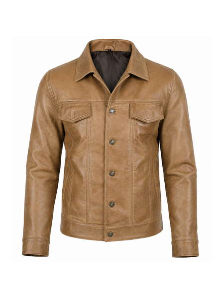 CHAQUETA DE CUERO CRAIG BEIGE