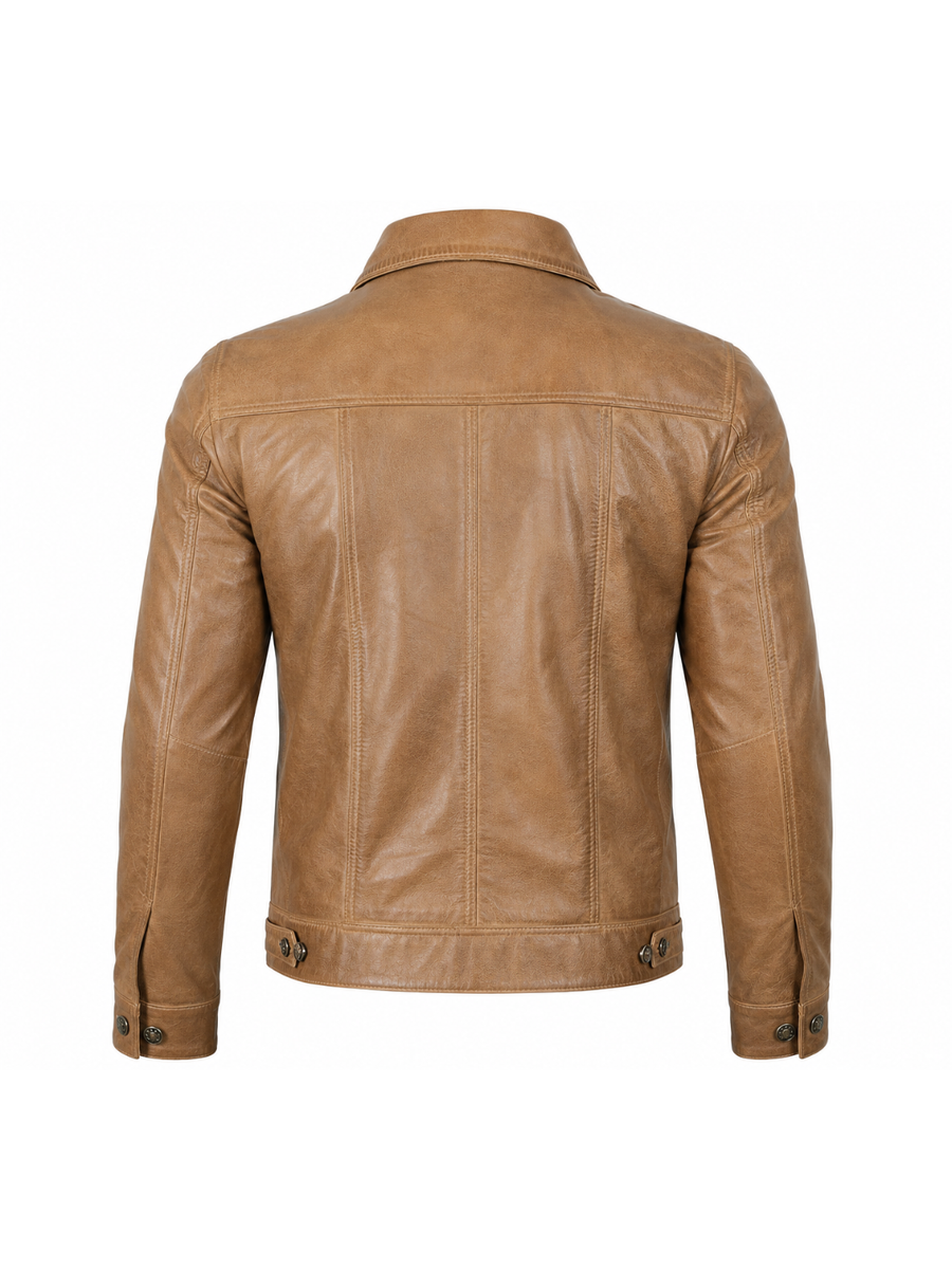 CHAQUETA DE CUERO CRAIG BEIGE