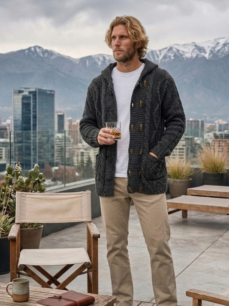 CHAQUETÓN HOMBRE DE ALPACA CORTO GRIS MARENGO