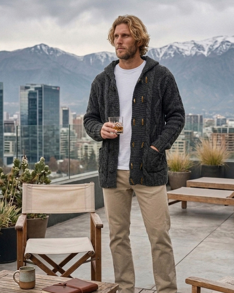 CHAQUETÓN HOMBRE DE ALPACA CORTO GRIS MARENGO