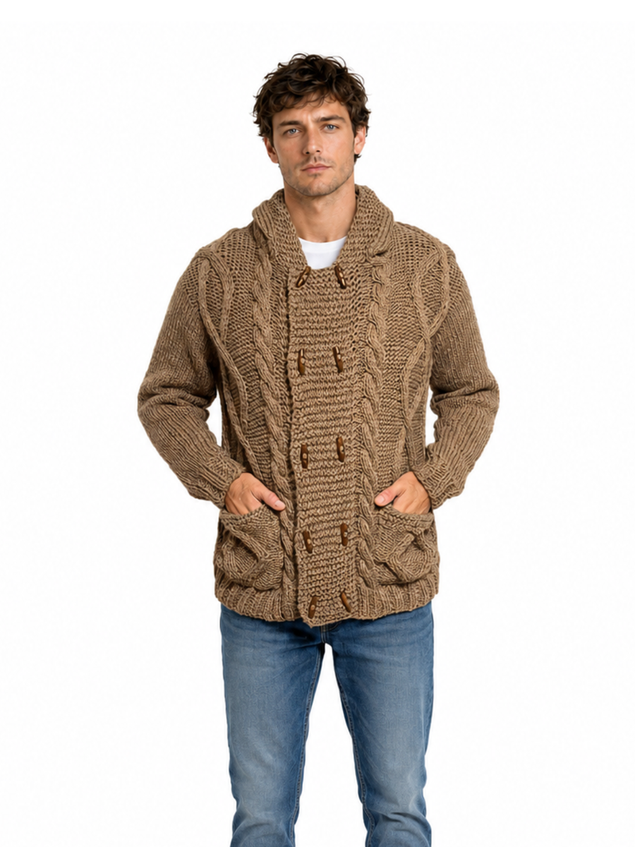 CHAQUETÓN HOMBRE DE ALPACA CORTO TAUPE