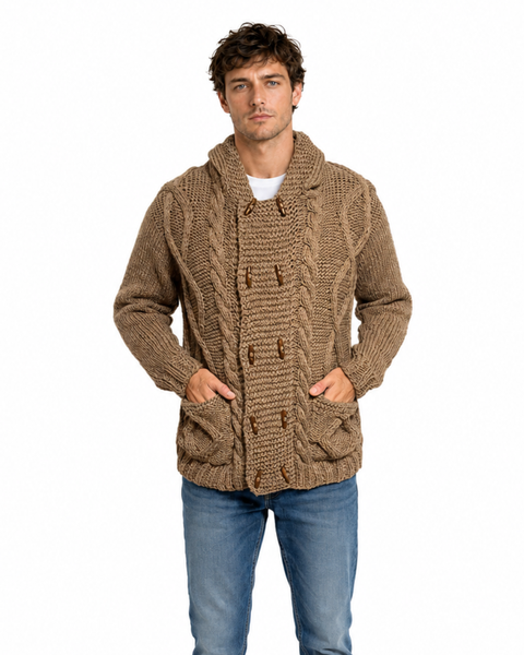 CHAQUETÓN HOMBRE DE ALPACA CORTO TAUPE