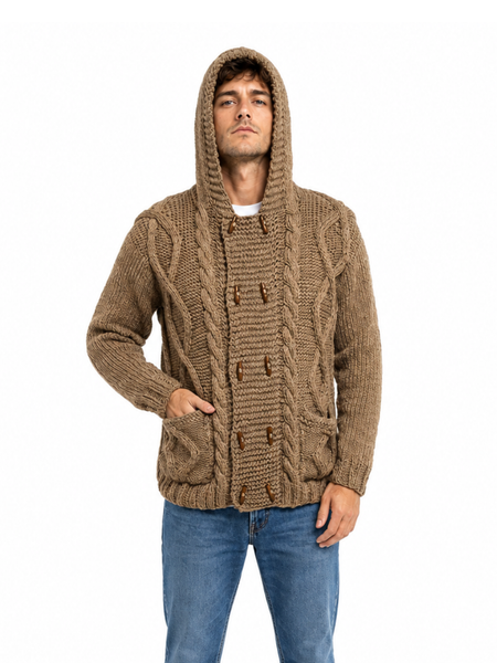 CHAQUETÓN HOMBRE DE ALPACA CORTO TAUPE