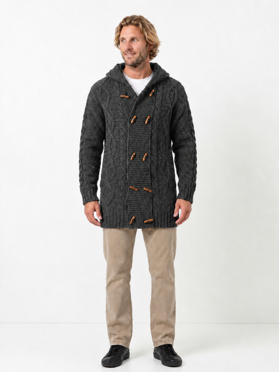 CHAQUETÓN LARGO DE LANA ALPACA GRIS MARENGO