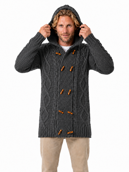 CHAQUETÓN LARGO DE LANA ALPACA GRIS MARENGO