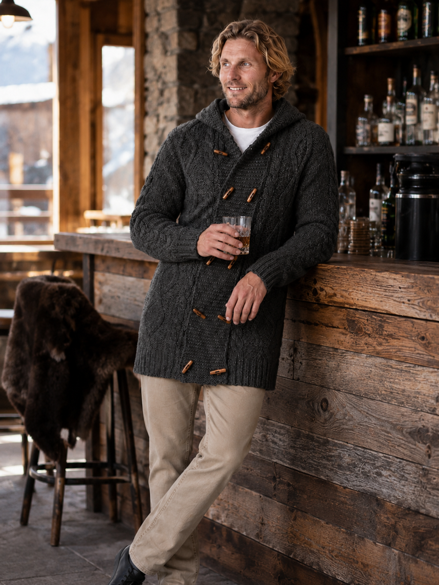 CHAQUETÓN LARGO DE LANA ALPACA GRIS MARENGO