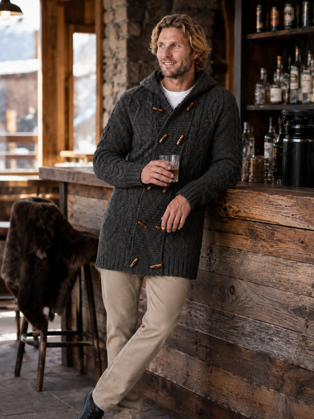 CHAQUETÓN LARGO DE LANA ALPACA GRIS MARENGO