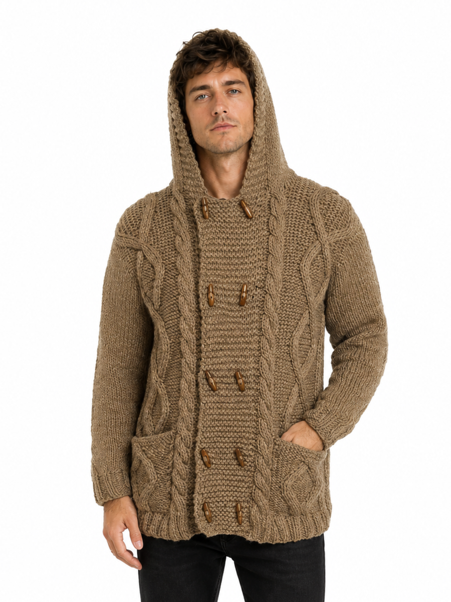 CHAQUETÓN LARGO DE LANA ALPACA TAUPE