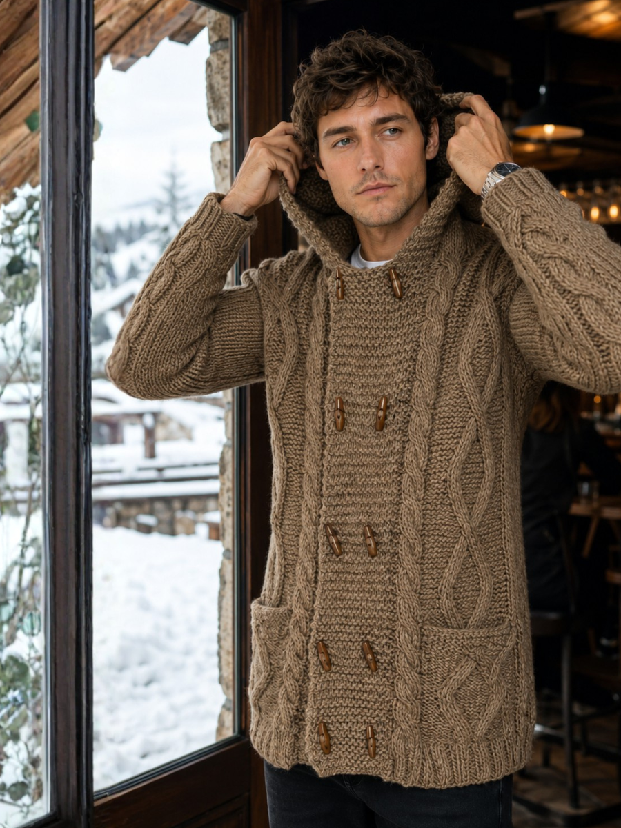 CHAQUETÓN LARGO DE LANA ALPACA TAUPE