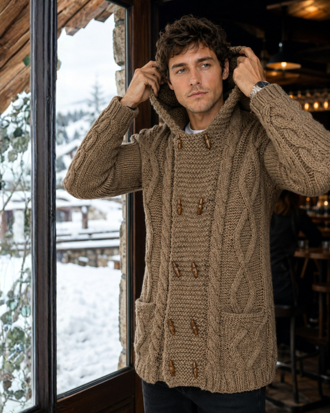 CHAQUETÓN LARGO DE LANA ALPACA TAUPE