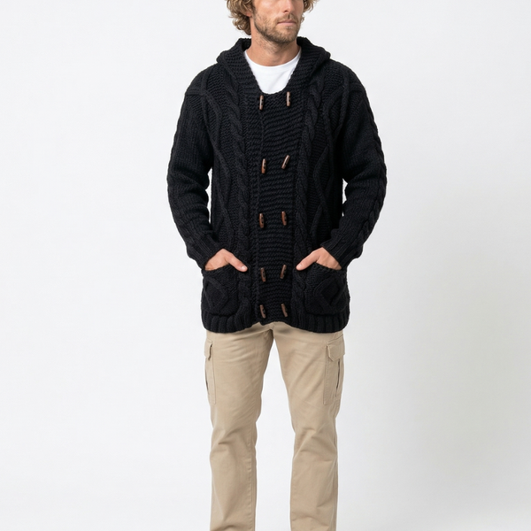 CHAQUETÓN HOMBRE DE ALPACA CORTO NEGRO