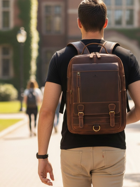 MOCHILA DE CUERO GENUINO HOMBRE COLLEGE