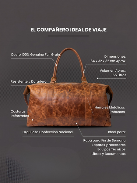 BOLSO DE VIAJE DE CUERO PARA HOMBRES JOURNEY