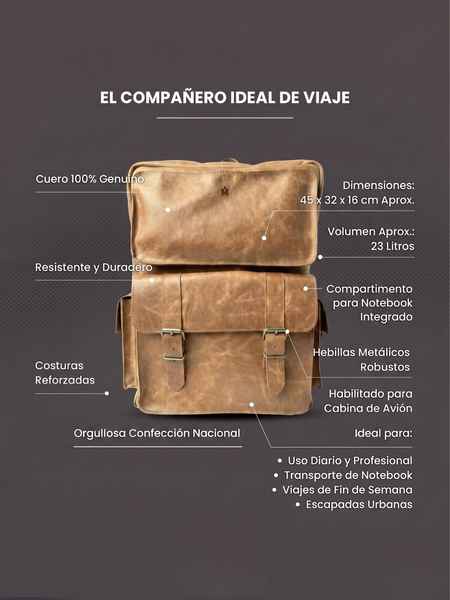 MOCHILA DE CUERO EXPEDITION DESERT
