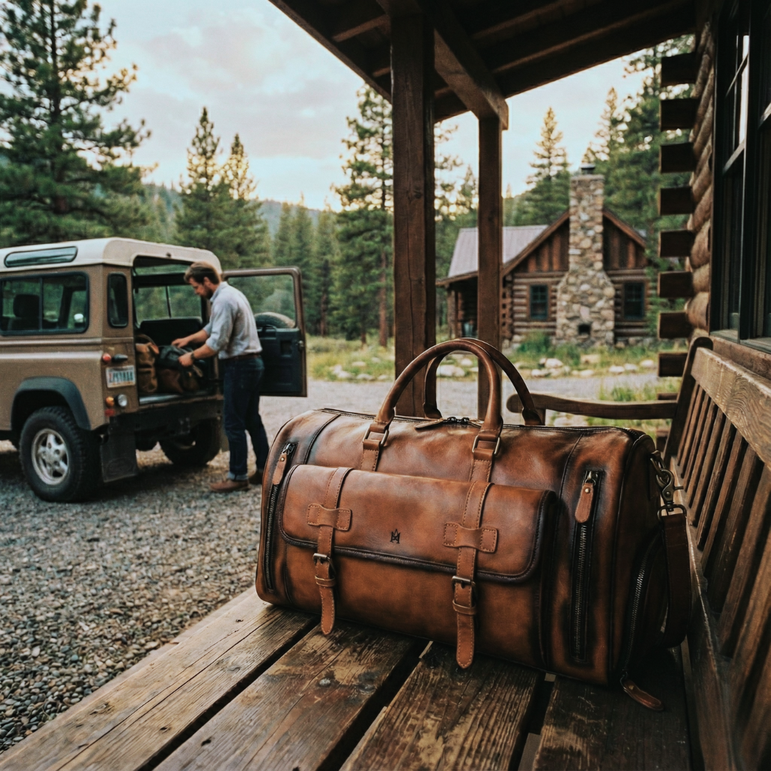 BOLSO DE VIAJE PREMIUM CUERO GENUINO MILANO