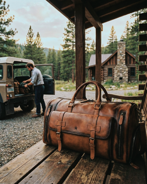 BOLSO DE VIAJE PREMIUM CUERO GENUINO MILANO