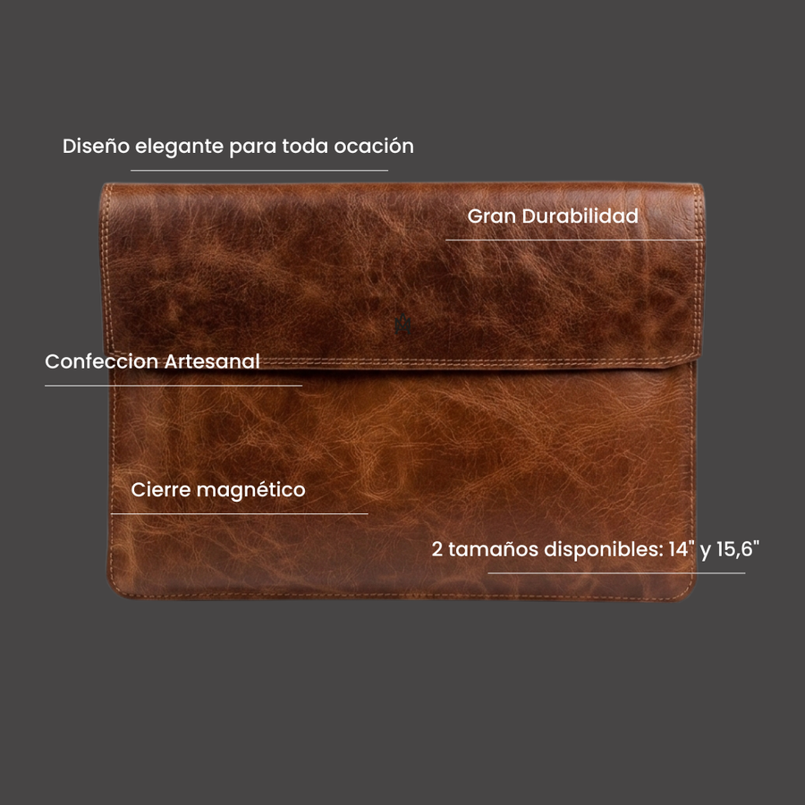 FUNDA DE CUERO GENUINO PARA NOTEBOOK