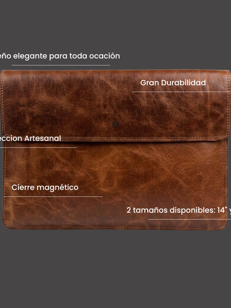 FUNDA DE CUERO GENUINO PARA NOTEBOOK