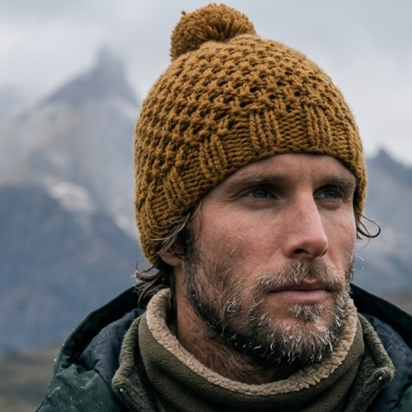 GORRO LANA HOMBRE QUELLÓN CAMEL