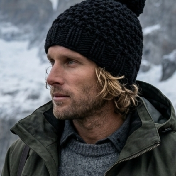 GORRO LANA HOMBRE QUELLÓN NEGRO