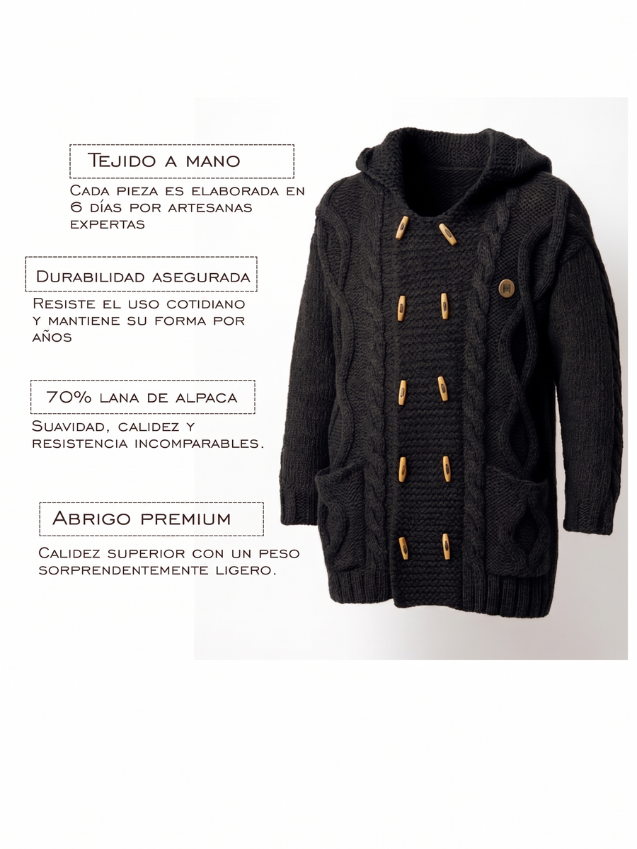 CHAQUETÓN HOMBRE DE ALPACA CORTO NEGRO