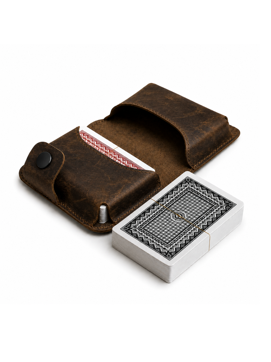 JUEGOS DE CARTAS Y ESTUCHE DE CUERO