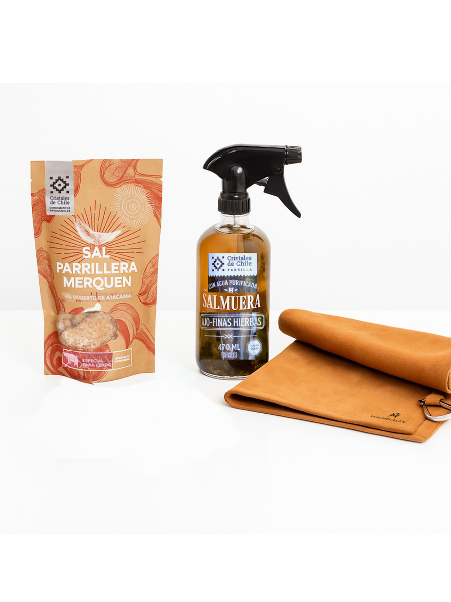 KIT PARRILLERO 3: PAÑO, SALMUERA Y SAL