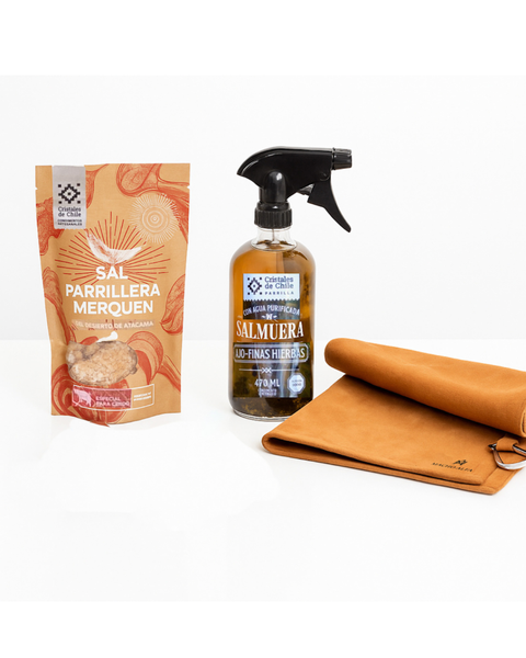 KIT PARRILLERO 3: PAÑO, SALMUERA Y SAL