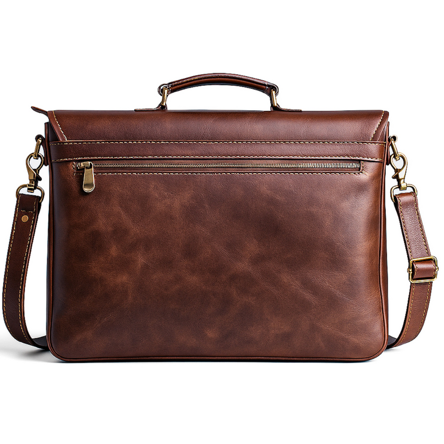 MALETIN CUERO GENUINO FULL GRAIN EXECUTIVE CAOBA