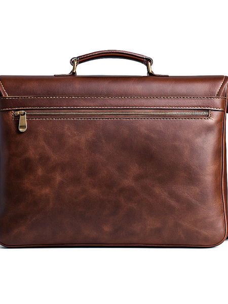 MALETIN CUERO GENUINO FULL GRAIN EXECUTIVE CAOBA