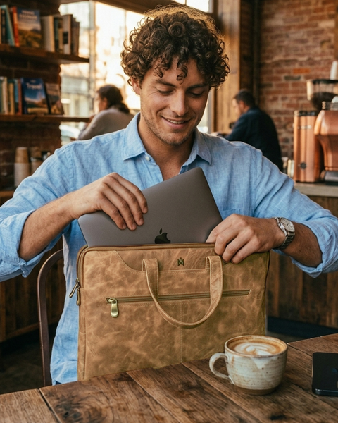 MALETÍN DE HOMBRE MANHATTAN BEIGE