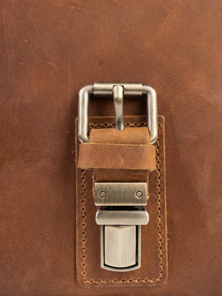 MALETIN DE CUERO GENUINO FULL GRAIN OLD YORK CAMEL