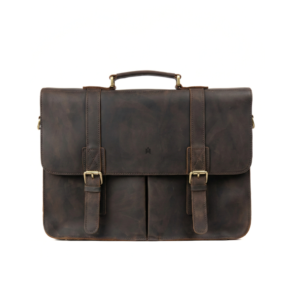 MALETIN DE CUERO GENUINO FULL GRAIN OLD YORK