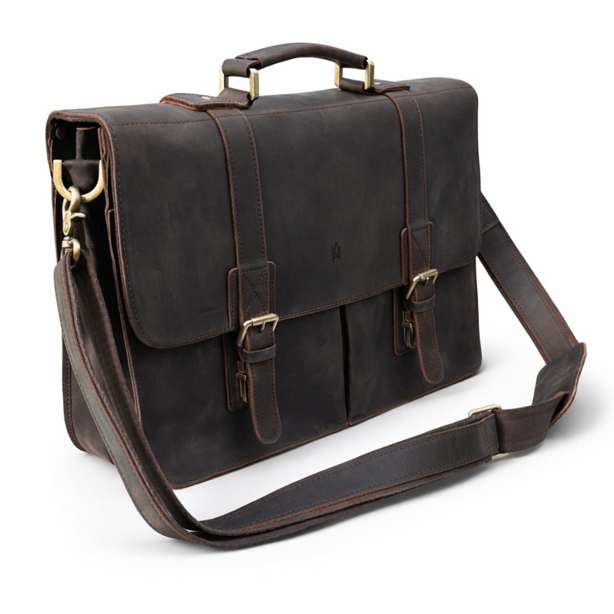 MALETIN DE CUERO GENUINO FULL GRAIN OLD YORK