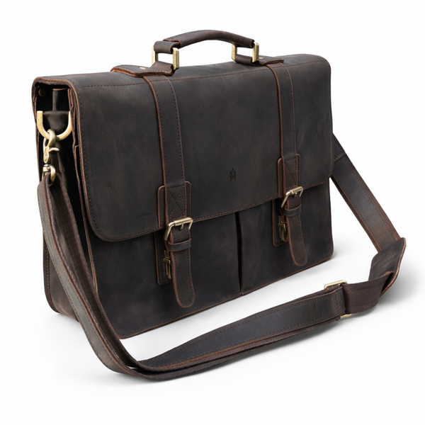 MALETIN DE CUERO GENUINO FULL GRAIN OLD YORK