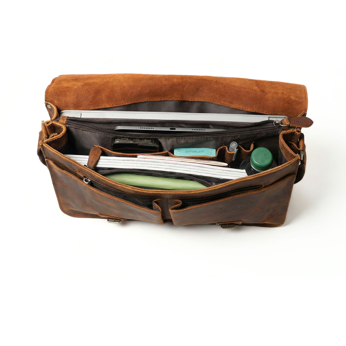 MALETIN DE CUERO GENUINO FULL GRAIN OLD YORK