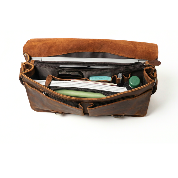 MALETIN DE CUERO GENUINO FULL GRAIN OLD YORK