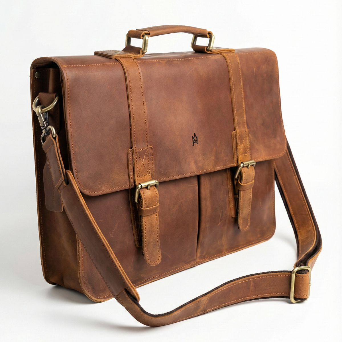 MALETIN DE CUERO GENUINO FULL GRAIN OLD YORK