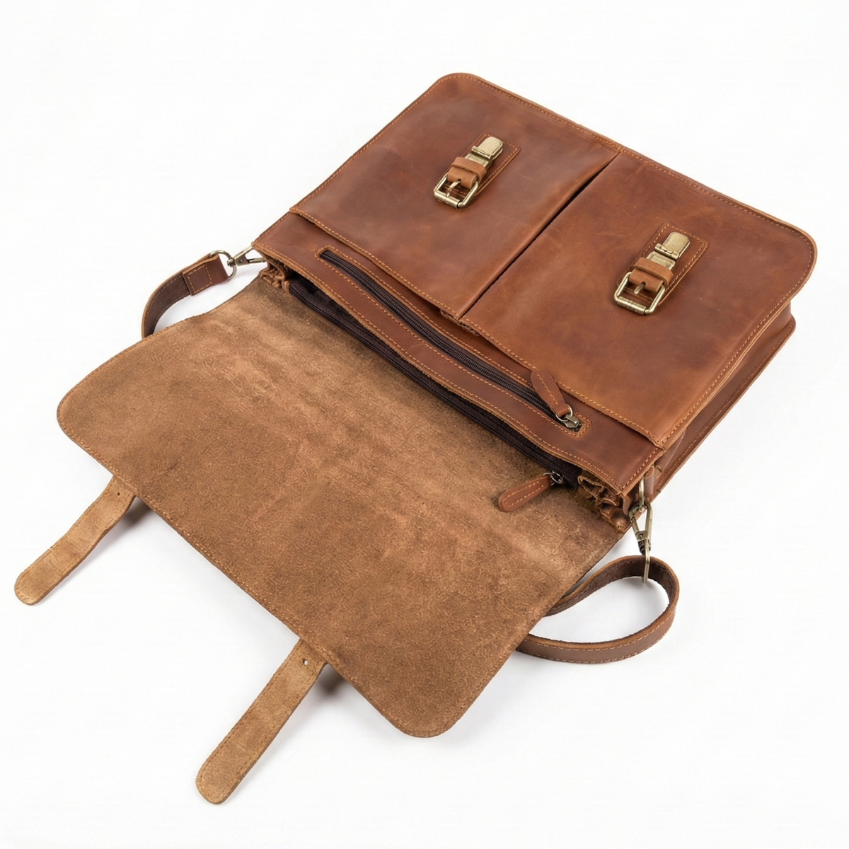 MALETIN DE CUERO GENUINO FULL GRAIN OLD YORK