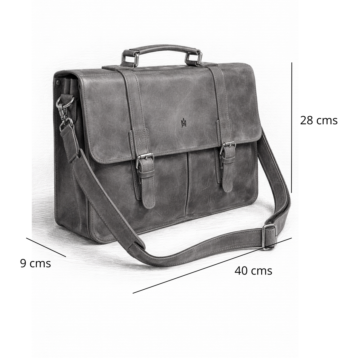 MALETIN DE CUERO GENUINO FULL GRAIN OLD YORK