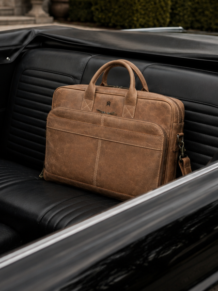 MALETÍN DE CUERO GENUINO HOMBRE OXFORD BEIGE