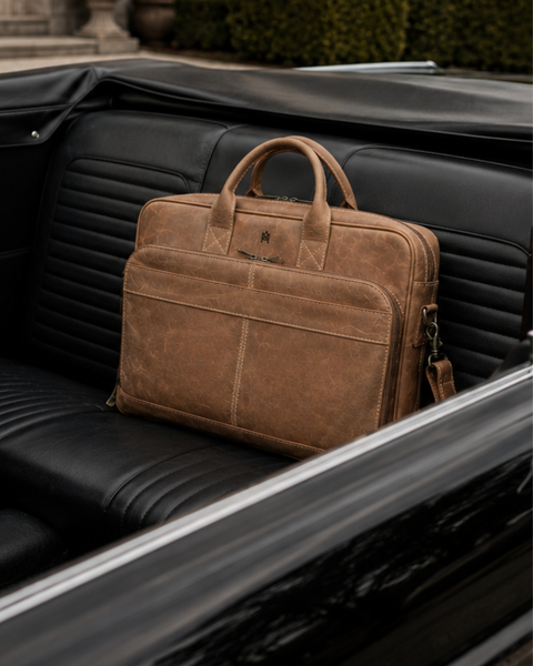 MALETÍN DE CUERO GENUINO HOMBRE OXFORD BEIGE