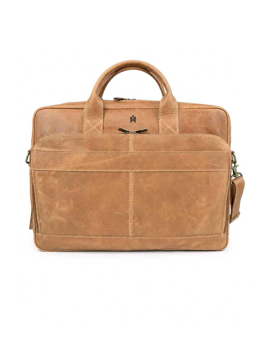MALETÍN DE CUERO GENUINO HOMBRE OXFORD BEIGE