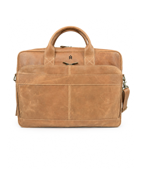 MALETÍN DE CUERO GENUINO HOMBRE OXFORD BEIGE