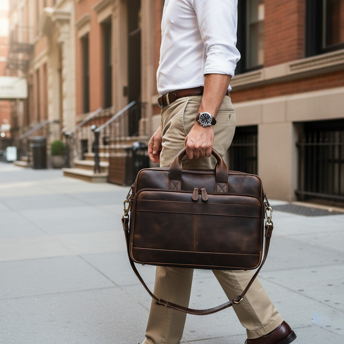 MALETÍN DE CUERO GENUINO HOMBRE OXFORD