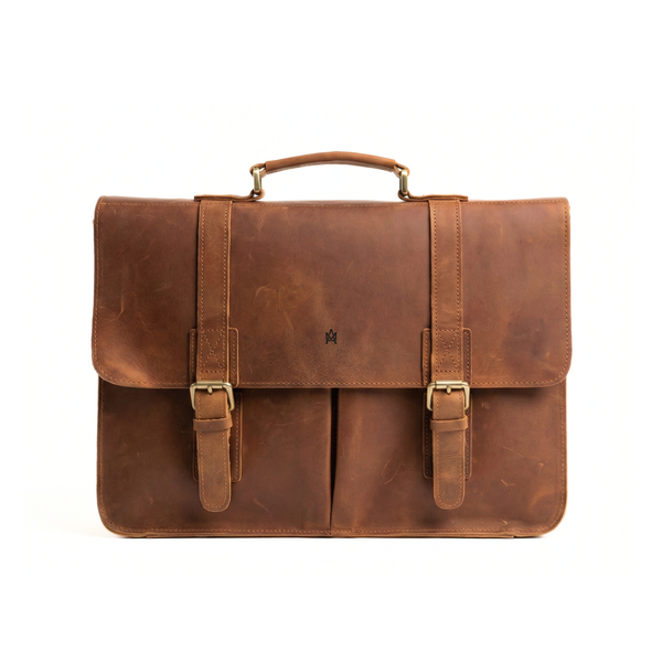 MALETIN DE CUERO GENUINO FULL GRAIN OLD YORK