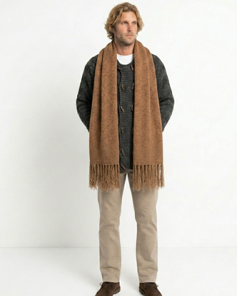 BUFANDA DE LANA DE ALPACA CAMEL